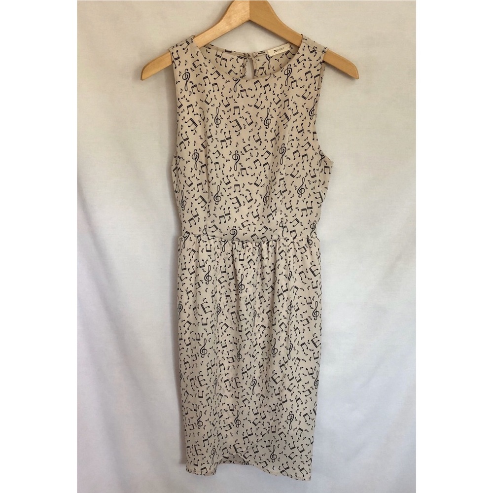 Everly music note pattern cream sleeveless dress S